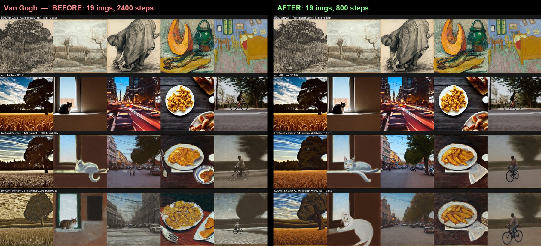 Van Gogh before/after: neither the 19-image before nor after resembles his vibrant colour style