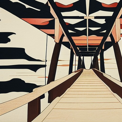 Hokusai at style strength 1.25 with ControlNet depth conditioning — clearly a woodblock print